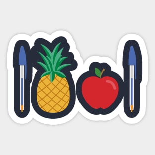 Pen Pineapple Apple Pen Sticker